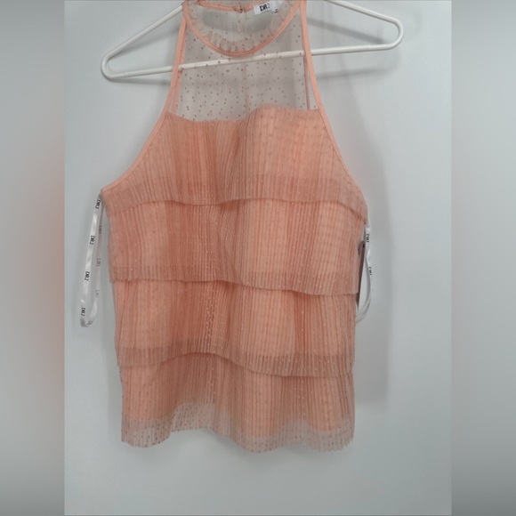 DR2 Peach Polka Dot tulle mesh skirt set size m - Picture 5 of 6